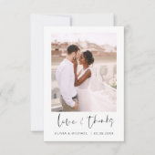 Hochzeit Danke Foto Einfach Minimalistisch (Vorderseite)