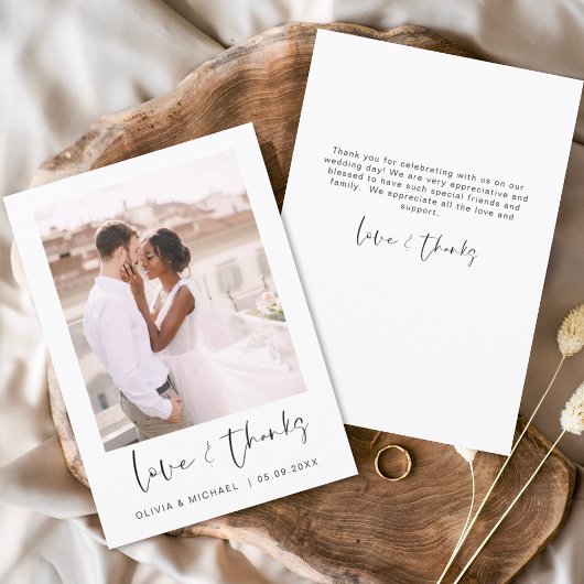 Hochzeit Danke Foto Einfach Minimalistisch