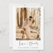 Hochzeit Danke Foto Einfach Minimalistisch (Vorderseite)