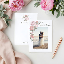 Hochzeit danke Foto Elegant Pink Peony Florals