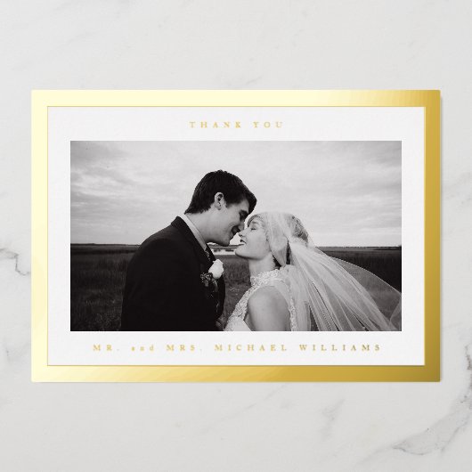 HOCHZEIT DANKE | Foto hinzufügen Folien Feiertagskarte (Vorderseite)