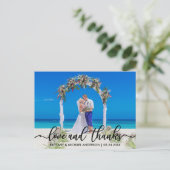 Hochzeit Danke | Foto Liebe und Dank Postkarte (Stehend Vorderseite)