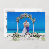 Hochzeit Danke | Foto Liebe und Dank Postkarte (Vorne/Hinten)