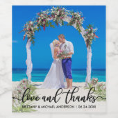 Hochzeit Danke | Foto Liebe und Dank Weinetikett (Einzelnes Label)
