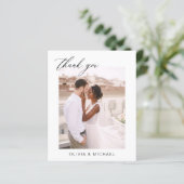 Hochzeit Danke Foto Minimalistisch Romantische Kar (Stehend Vorderseite)