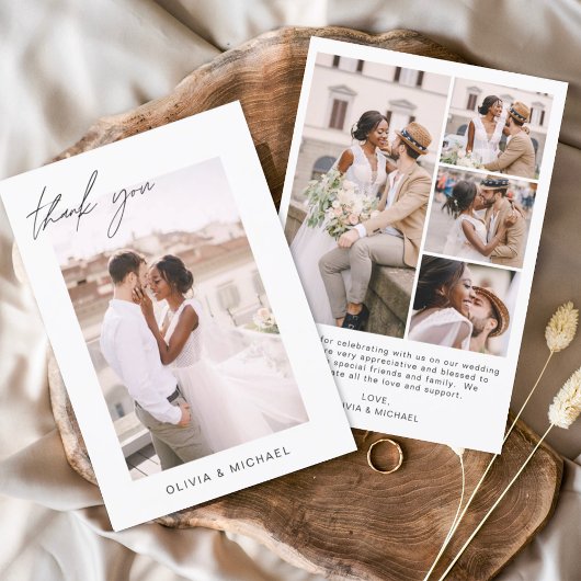 Hochzeit Danke Foto Minimalistisch Romantische Kar