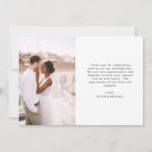 Hochzeit Danke Foto Minimalistisch Simple (Rückseite)