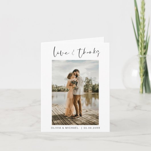 Hochzeit Danke Foto Minimalistisch Simple (Vorderseite)