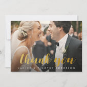 Hochzeit Danke Foto QR Code Gold Imitate Folie (Vorderseite)