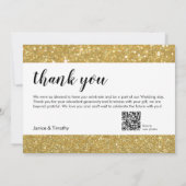 Hochzeit Danke Foto QR Code Gold Imitate Folie (Rückseite)