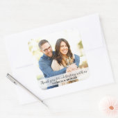 Hochzeit Danke Foto Quadratischer Aufkleber (Umschlag)