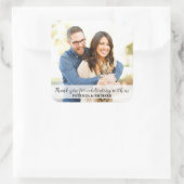 Hochzeit Danke Foto Quadratischer Aufkleber (Tasche)