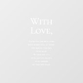 Hochzeit Danke für die Teilnahme Fensteraufkleber (Blatt)