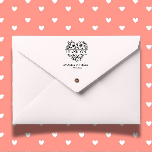 Hochzeit Danke für Foral Theme Permastempel