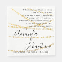 Hochzeit Danke Gedicht Gold Lights Confetti einfac