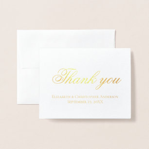 Hochzeit Danke Gold- oder Silberfolie Personalisie Folienkarte