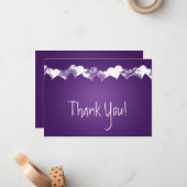 Hochzeit Danke, Grunge Lila Mitteilungskarte (Vorderseite/Rückseite Beispiel)