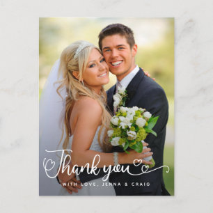Hochzeit Danke   Handgeschriebenes Skript über Fot Postkarte