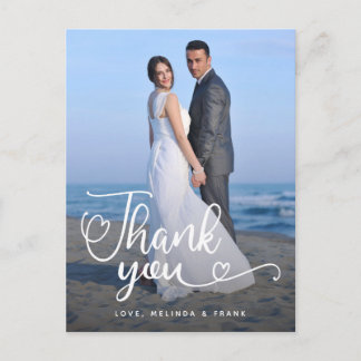 Hochzeit Danke | Handgeschriebenes Skript über Fot Postkarte