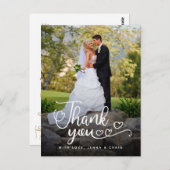 Hochzeit Danke | Handgeschriebenes Skript über Fot Postkarte (Vorne/Hinten)