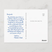 Hochzeit Danke | Handgeschriebenes Skript über Fot Postkarte (Rückseite)