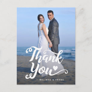 Hochzeit Danke Handgeschriebenes Skript über Fot Postkarte