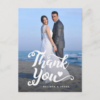 Hochzeit Danke | Handgeschriebenes Skript über Fot Postkarte
