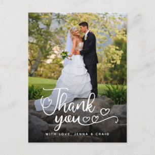 Hochzeit Danke   Handschriftliches Skript über Fot Postkarte