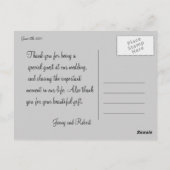 Hochzeit danke Ihnen Aufkleber, Karte, etc. Postkarte (Rückseite)