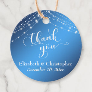 Hochzeit danke Ihnen Blue Ombre w/ Lights Geschenkanhänger