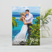 Hochzeit danke Ihnen Bride Groom Foto Card (Stehend Vorderseite)