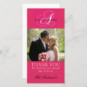 Hochzeit danke Ihnen Bride Groom Foto Cards Fuchsi (Vorne/Hinten)