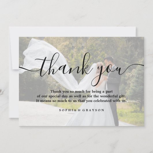 Hochzeit danke Ihnen Custom Personalisiert Foto Ve (Vorderseite)