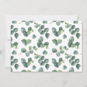 Hochzeit danke Ihnen Eukalyptus-Fotokarte Save The Date (Rückseite)