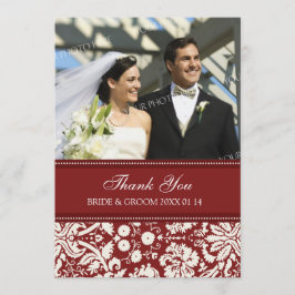 Hochzeit danke Ihnen Foto Cards Red Damask