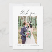 Hochzeit danke Ihnen Foto Minimalistisch (Vorderseite)