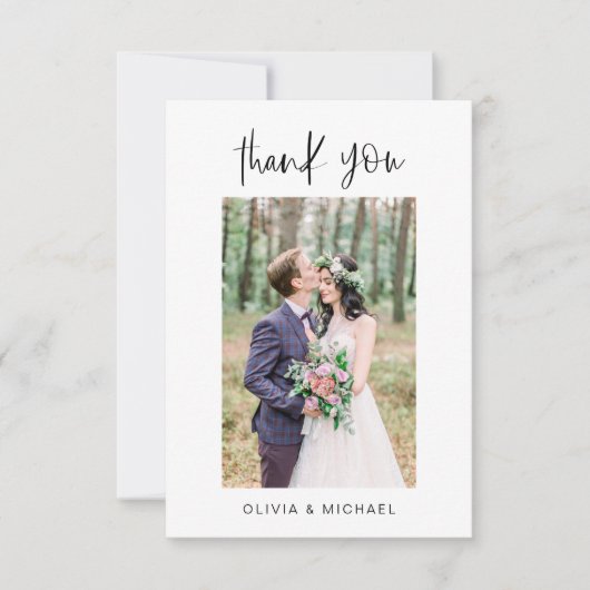 Hochzeit danke Ihnen Foto Minimalistisch (Vorderseite)