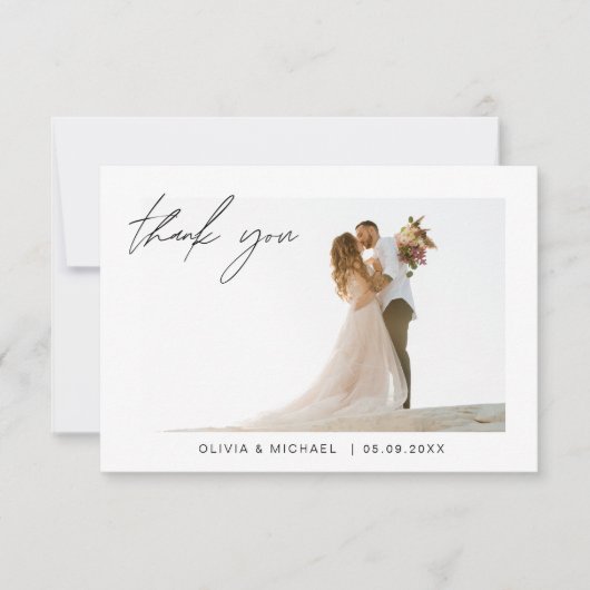 Hochzeit danke Ihnen Foto Minimalistisch (Vorderseite)