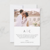 Hochzeit danke Ihnen Foto Minimalistisch Einladung (Rückseite)
