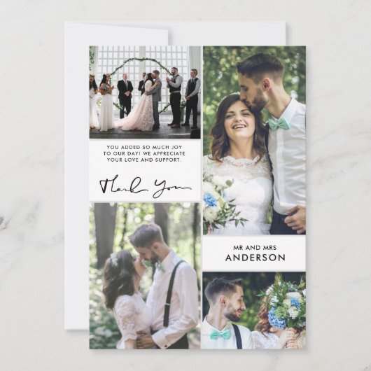 Hochzeit danke Ihnen Fotocollage (Vorderseite)