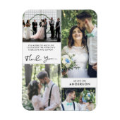 Hochzeit danke Ihnen Fotocollage Magnet (Vertikal)
