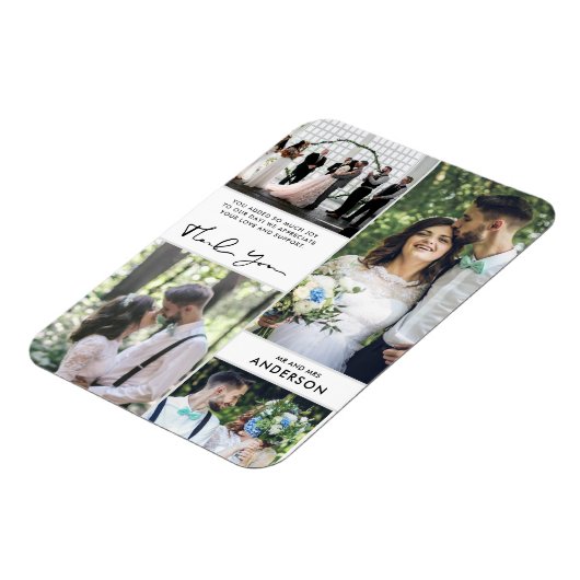 Hochzeit danke Ihnen Fotocollage Magnet (Linke Seite)