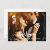 Hochzeit danke Ihnen Fotokarte personalisiert Postkarte (Vorne/Hinten)