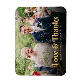 Hochzeit danke Ihnen Gold Liebe und danke Foto Magnet