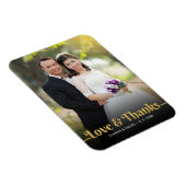 Hochzeit danke Ihnen Golden Liebe und danke Foto Magnet (Rechte Seite)