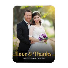 Hochzeit danke Ihnen Golden Liebe und danke Foto Magnet
