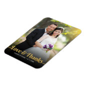 Hochzeit danke Ihnen Golden Liebe und danke Foto Magnet (Linke Seite)