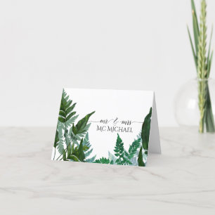 Hochzeit danke Ihnen Hinweis Botanisches Fern Leaf
