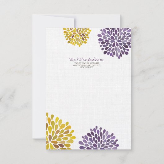 Hochzeit danke Ihnen Hinweis Cards Wasserfarbe Dah Einladung (Rückseite)