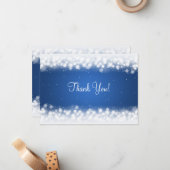 Hochzeit danke Ihnen Hinweis Magic Sparkle Blue Mitteilungskarte (Vorderseite/Rückseite Beispiel)
